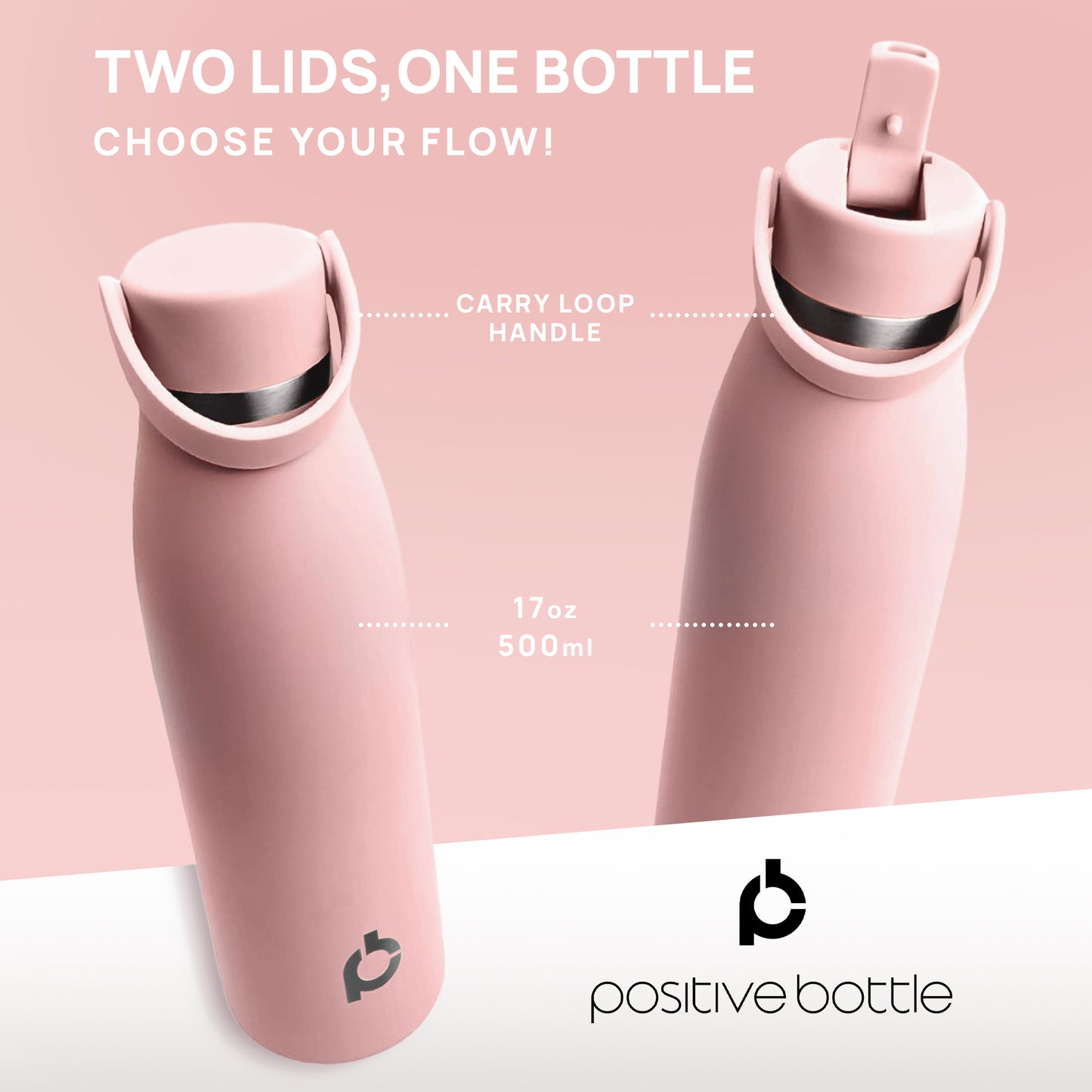 Rose Quartz - Blush Rose Pink (17oz/500ml)